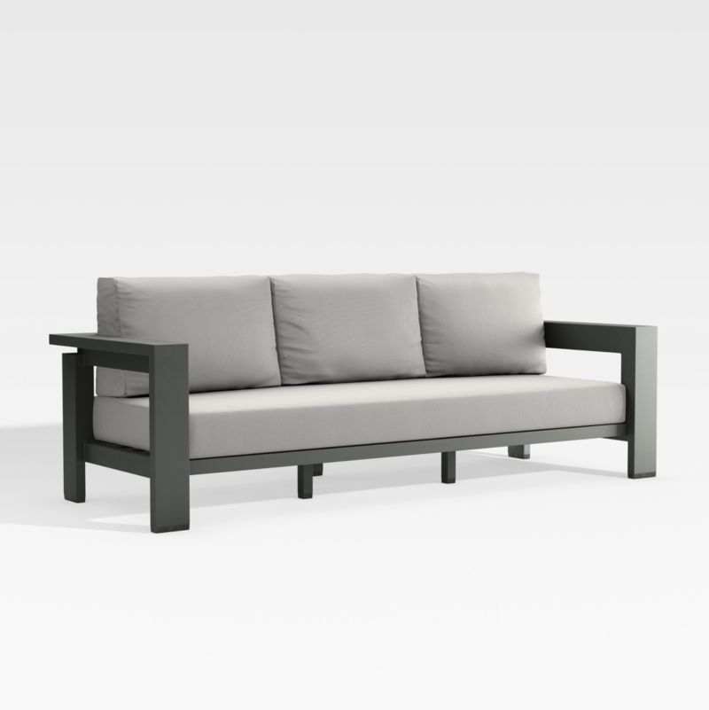 Walker Outdoor Metal Sofa with Silver Sunbrella ® Cushions - image 4 of 10