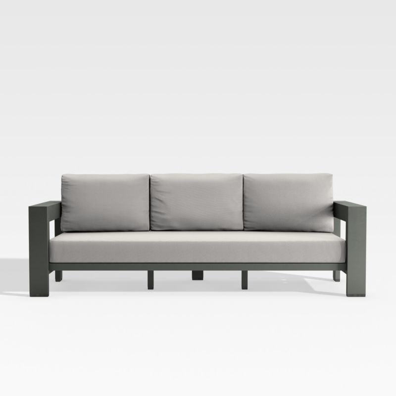 Walker Outdoor Metal Sofa with Silver Sunbrella ® Cushions - image 0 of 10