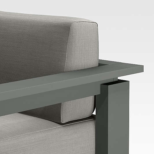 Walker Metal Double-Chaise Outdoor Sectional Sofa with Canvas Charcoal Sunbrella ® Cushions