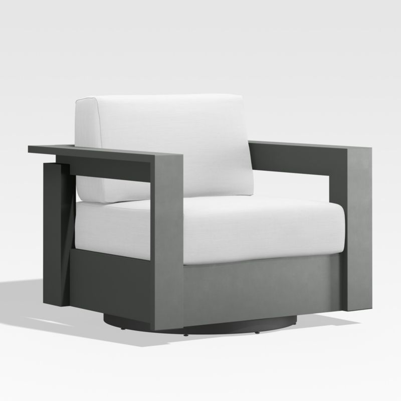 Walker 63" Metal Outdoor Loveseat with Canvas White Sunbrella ® Cushions