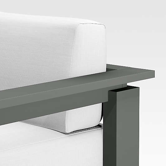 Walker Metal Outdoor Swivel Lounge Chair with Canvas White Sunbrella ® Cushions