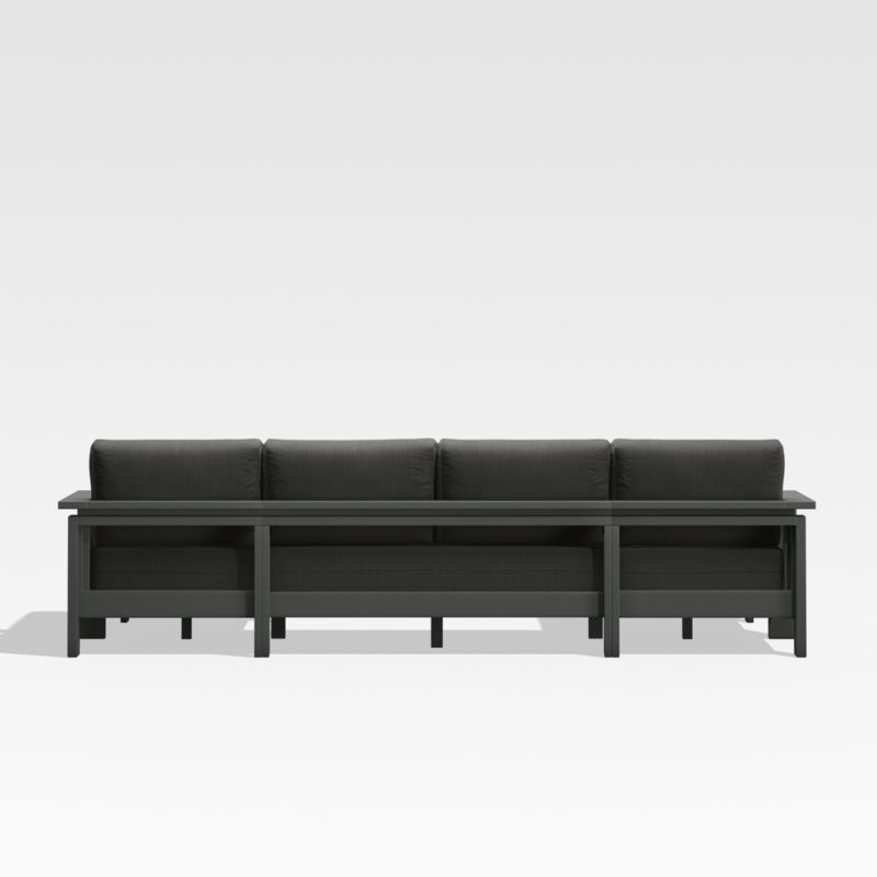 Walker Black Metal U-Shaped Outdoor Sectional Sofa with Charcoal Grey Sunbrella ® Cushions - image 6 of 7