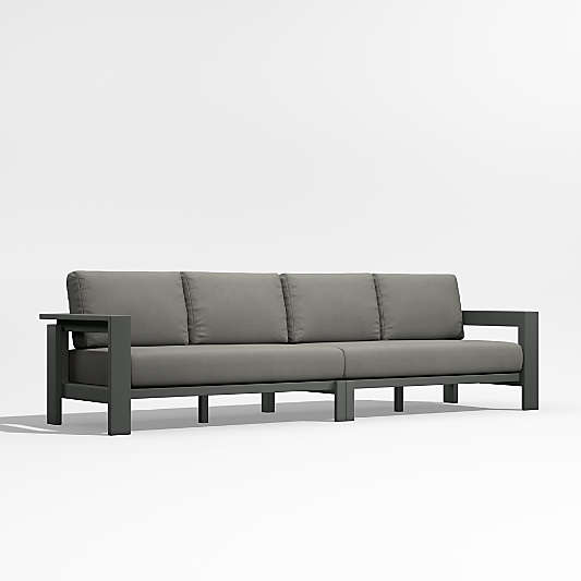 Walker 117" 2-Piece Metal Sectional Sofa with Graphite Sunbrella ® Cushions