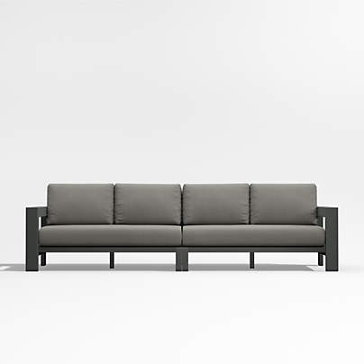 Walker 117" 2-Piece Metal Sectional Sofa with Graphite Sunbrella ® Cushions