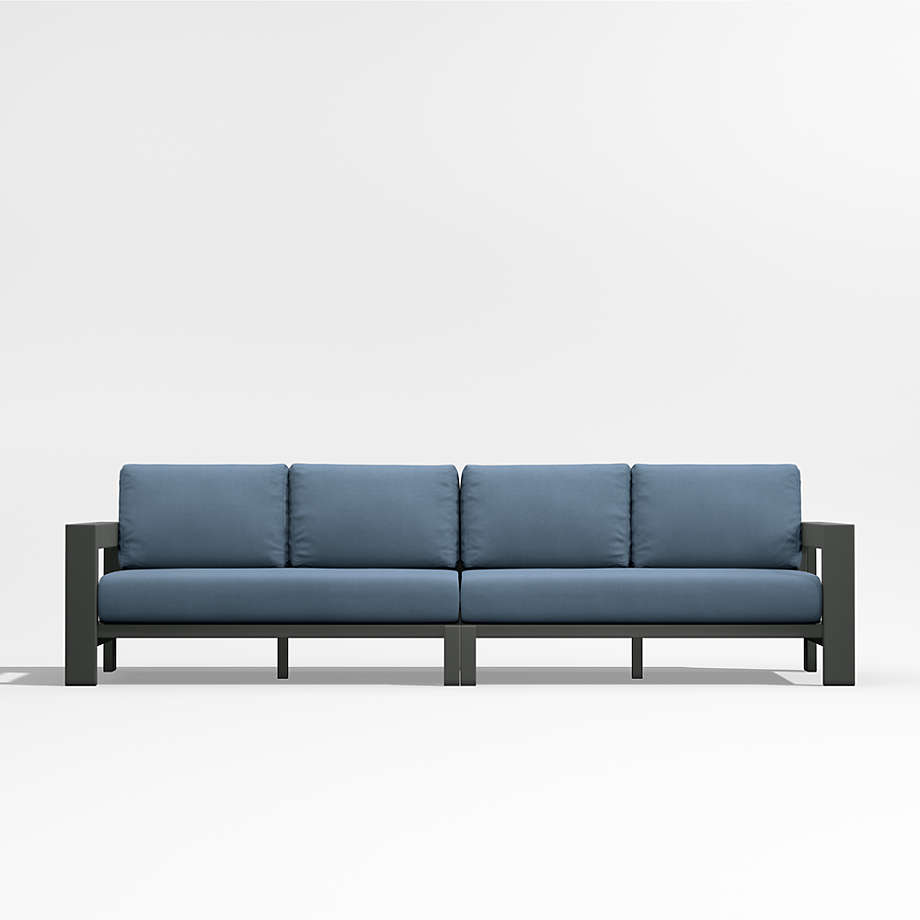 Walker 2Piece Metal Sectional Sofa with Sapphire Sunbrella Cushions Crate & Barrel