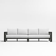 Walker 117" 2-Piece Metal Sectional Sofa with White Sand Sunbrella ® Cushions
