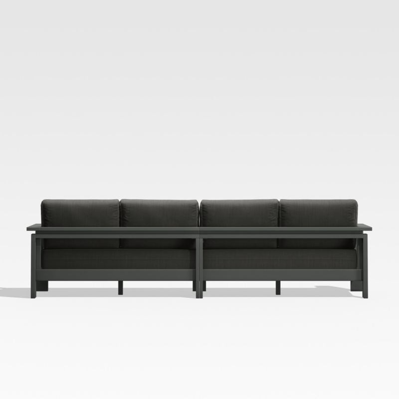 Walker 117" 2-Piece Black Metal Outdoor Sectional Sofa with Charcoal Grey Sunbrella ® Cushions - image 6 of 10