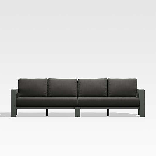 Walker 117" 2-Piece Metal Sectional Sofa with Cast Charcoal Grey Sunbrella ® Cushions