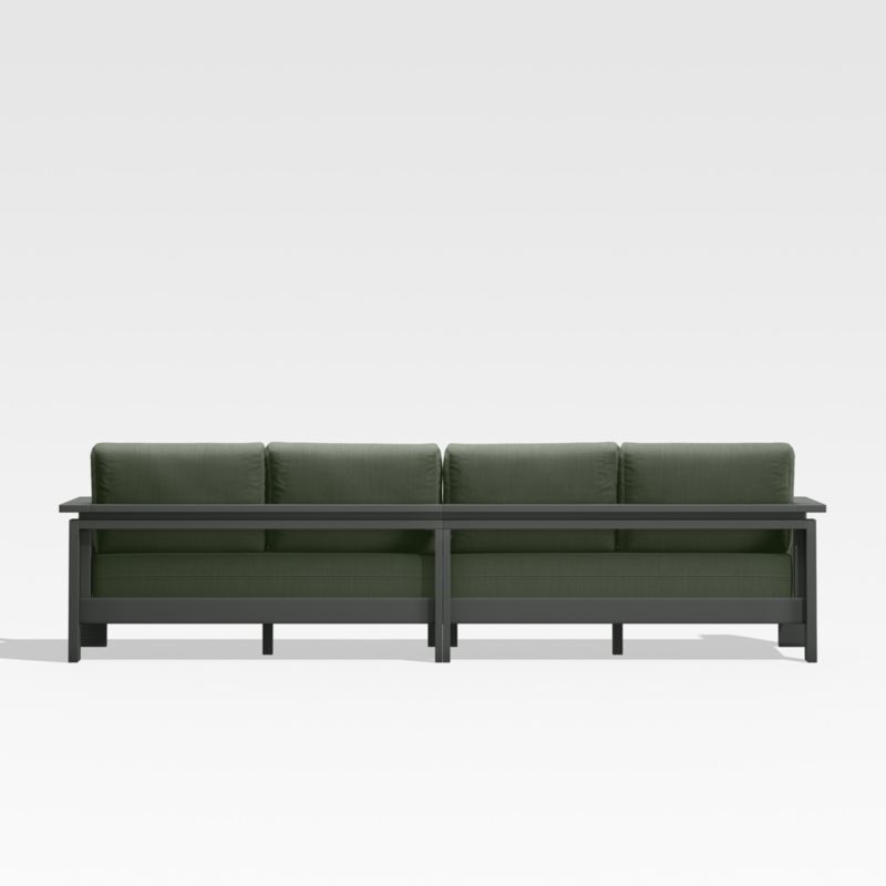 Walker 117" 2-Piece Black Metal Outdoor Sectional Sofa with Sage Green Sunbrella ® Cushions - image 6 of 10