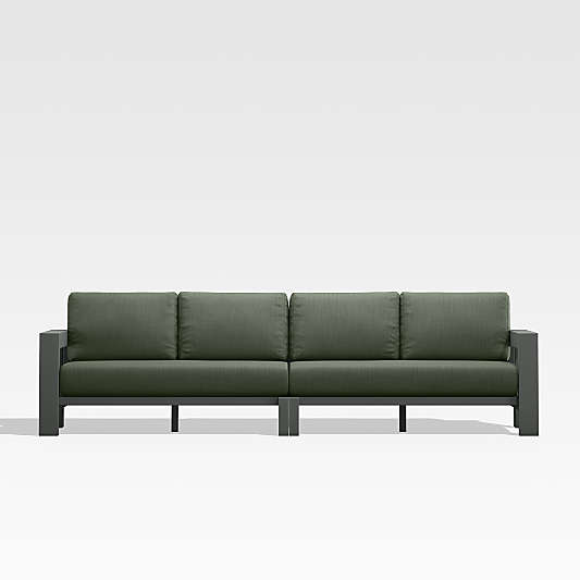 Walker 117" 2-Piece Metal Sectional Sofa with Cast Sage Green Sunbrella ® Cushions