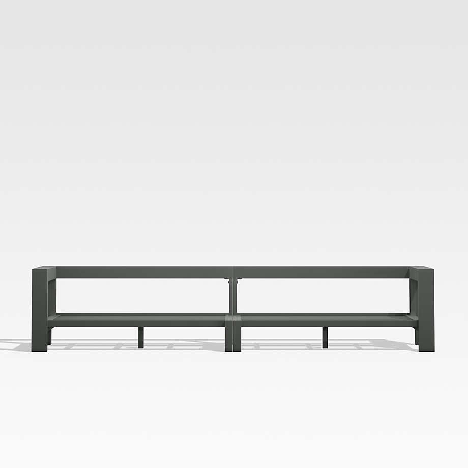 Walker ExtraLarge Black Metal Outdoor Sectional Sofa with Spa Blue Sunbrella Cushions Crate