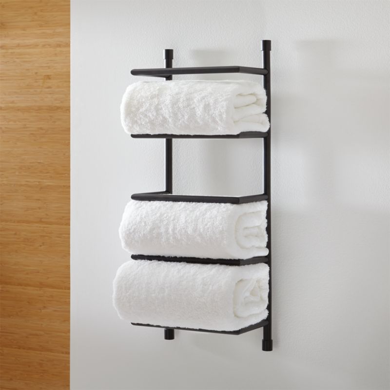 Black WallMount Towel Rack + Reviews Crate & Barrel Canada