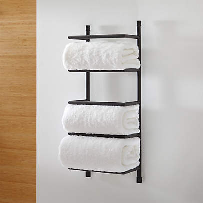 Black Wall Mount Towel Rack Reviews Crate And Barrel Canada - Wall Mount Shelf Canada