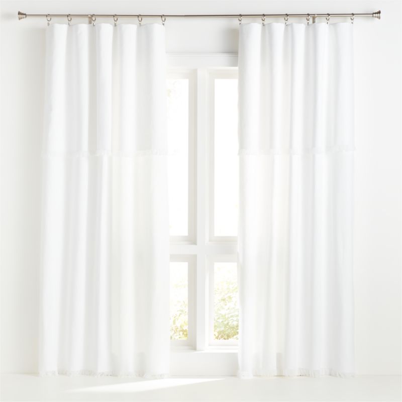 Wallace Adjustable Length White Curtain Panel | Crate & Barrel
