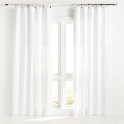 Wallace Adjustable Length White Curtain, Crate And Barrel Canada Shower Curtains
