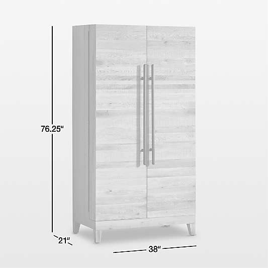 Wallace Large Oak Wood Bar Cabinet