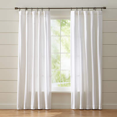 Wallace White Curtains Crate And Barrel, White Curtain Panels