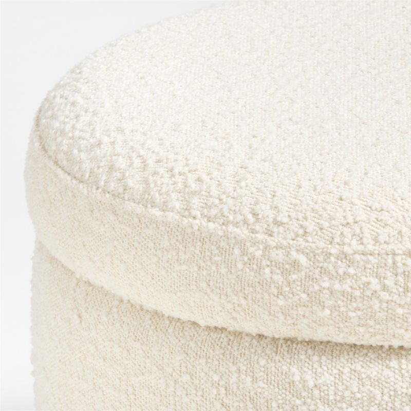 Wally Ivory Boucle Nursery Storage Ottoman - image 2 of 3