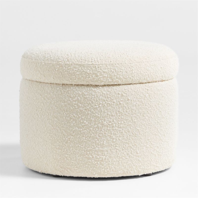 Wally Ivory Boucle Nursery Storage Ottoman - image 0 of 3