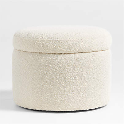 Wally Ivory Boucle Nursery Storage Ottoman