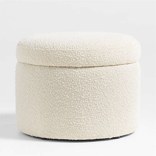 Wally Ivory Boucle Nursery Storage Ottoman