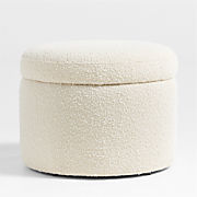 Wally Ivory Boucle Nursery Storage Ottoman