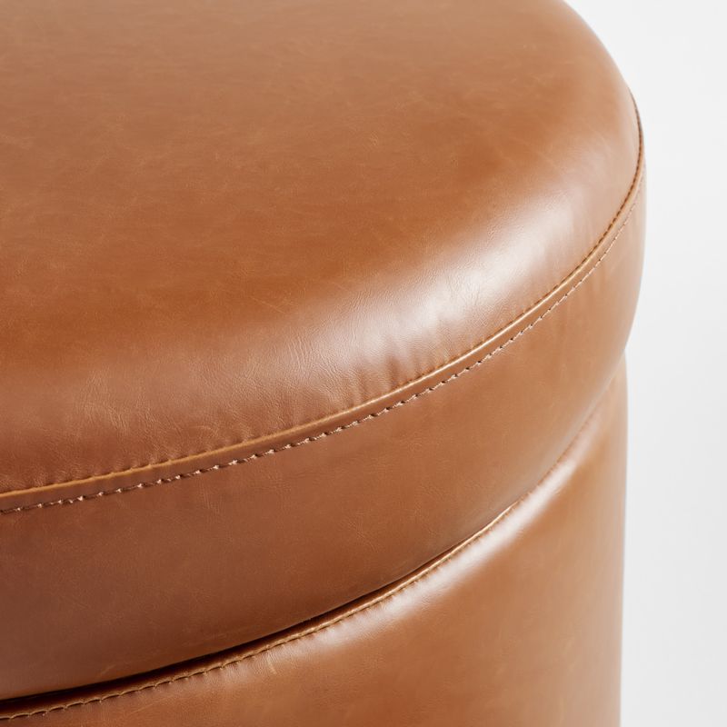 Wally Storage Nursery Ottoman Tan Vegan Leather - image 2 of 5