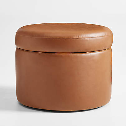 Wally Storage Nursery Ottoman Tan Vegan Leather