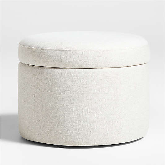 Wally Woven Beach Beige Nursery Storage Ottoman