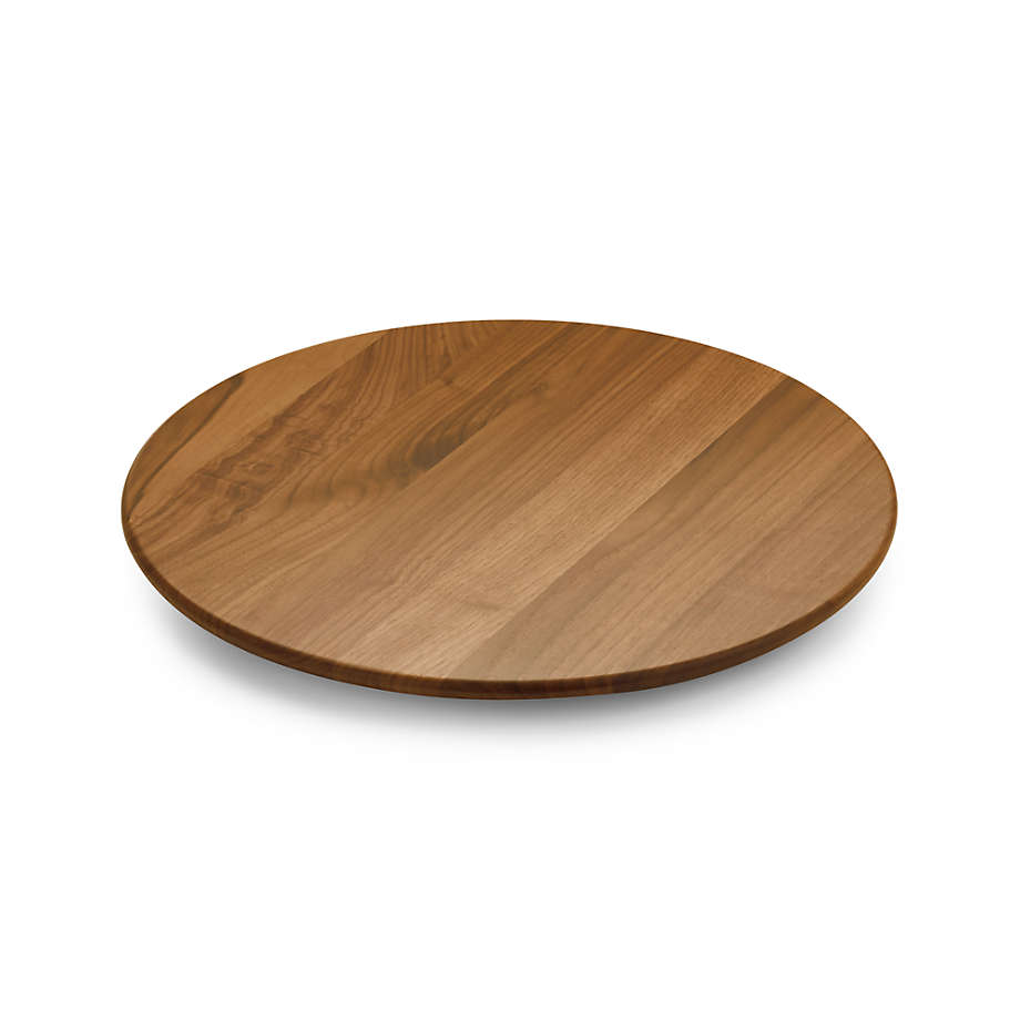 Crate&Barrel Walnut Lazy Susan 18" Square One