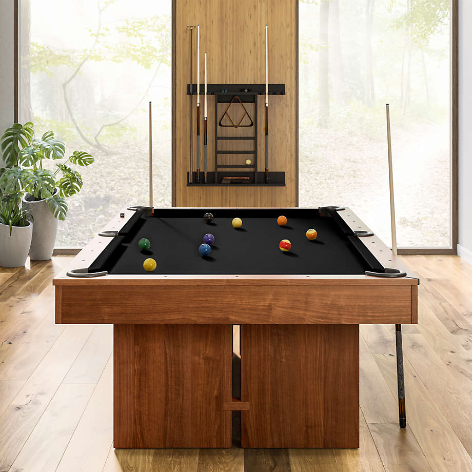 Altid Svag snyde Black and Walnut Pool Table with Wall Rack and Accessories + Reviews |  Crate & Barrel