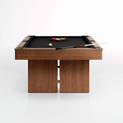 Black and Walnut Pool Table with Wall Rack and Accessories + Reviews | Crate &