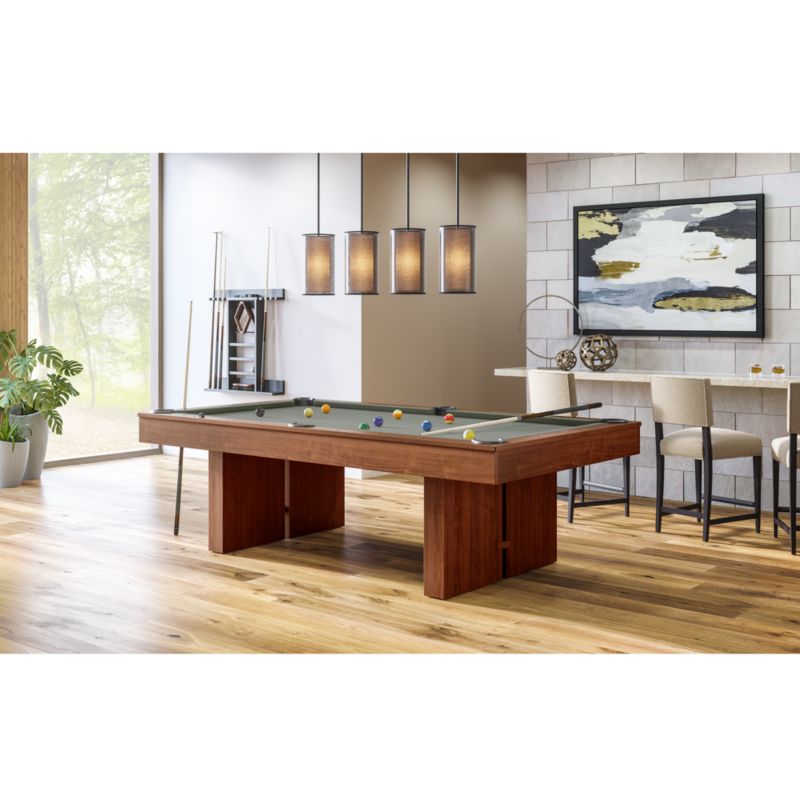 Grey and Walnut Pool Table with Wall Rack and Accessories - image 2 of 13