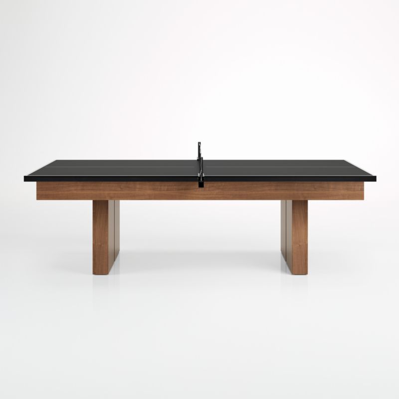 Black and Walnut Pool Table with Wall Rack, Accessories and Table Tennis Kit - image 3 of 10