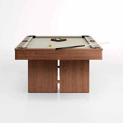 Walnut Pool Table with Wall Rack and Accessories + Reviews | Crate