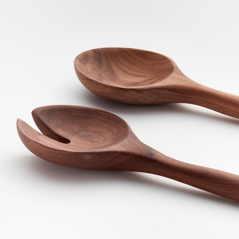 Walnut Servers, Set of 2 - image 5 of 9