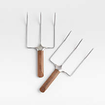 Crate & Barrel Walnut Turkey Lifters | Crate & Barrel