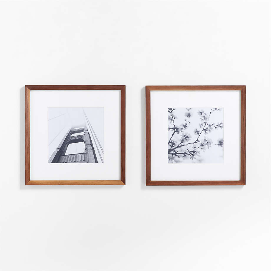 gallery walnut picture frames with black mats, CB2