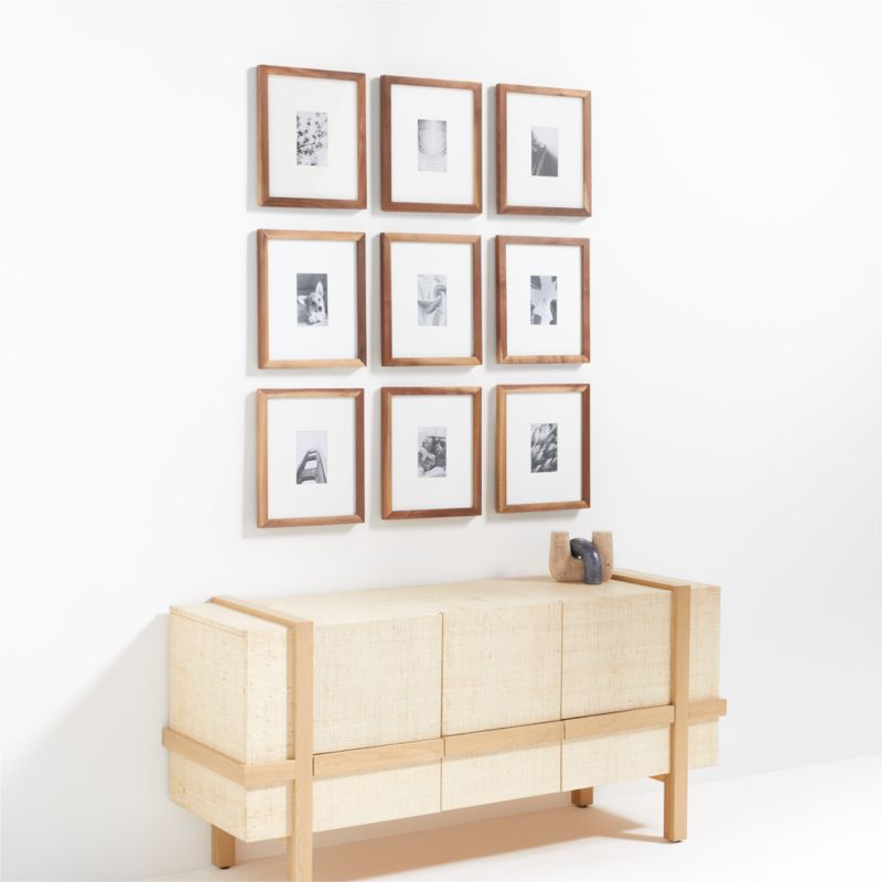 9-Piece Walnut Wood 4x6 Gallery Wall Frame Set