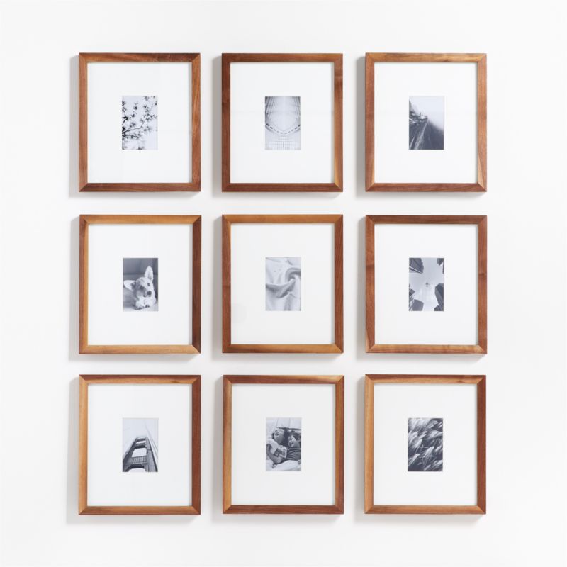 4-Piece Walnut Wood Gallery Wall Picture Frame Set + Reviews