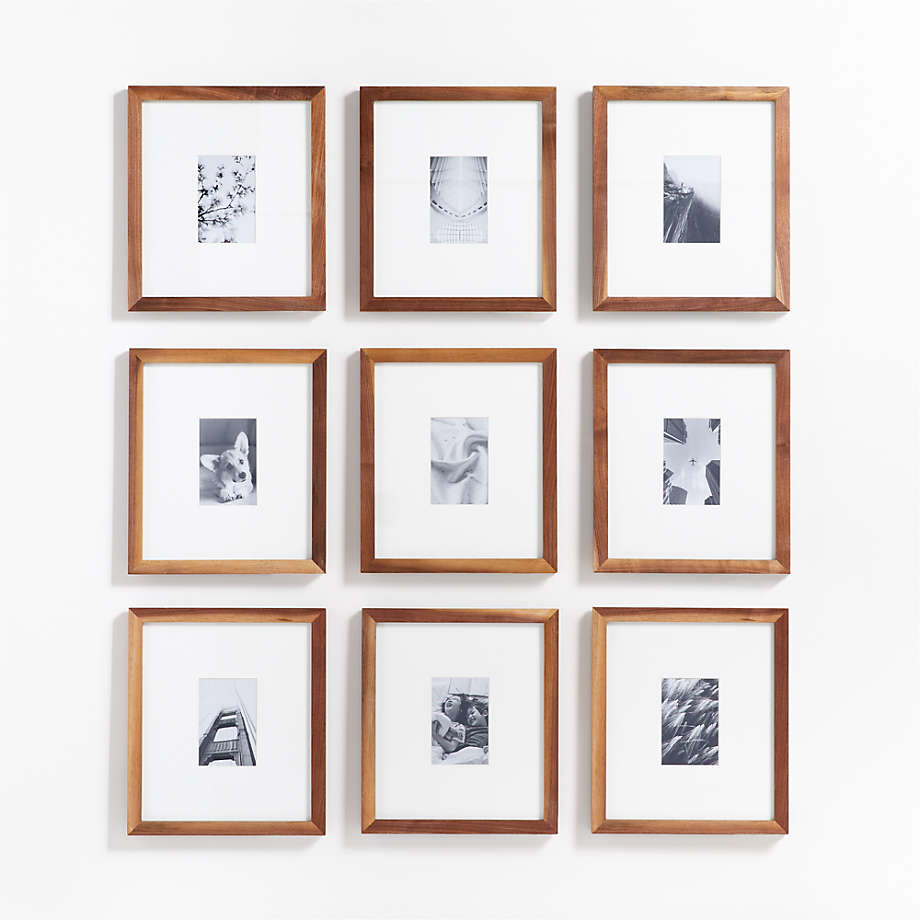 4-Piece Walnut Wood Gallery Wall Picture Frame Set + Reviews