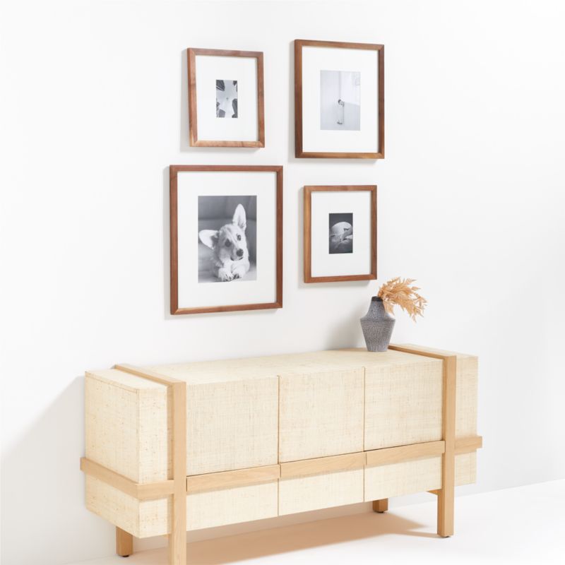 4-Piece Walnut Wood Gallery Wall Frame Set