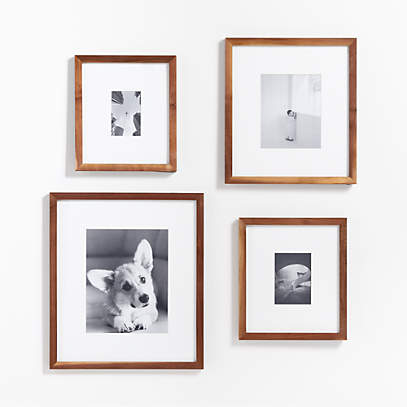 4-Piece Walnut Wood 11x11 Gallery Wall Picture Frame Set + Reviews