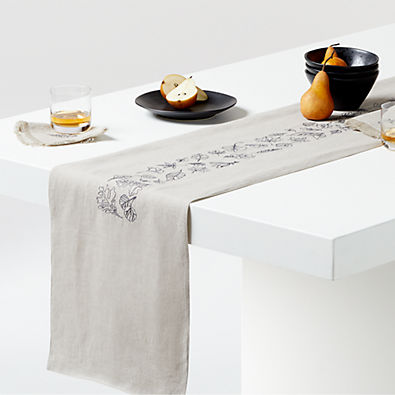 View Fall Leaf Embroidered Table Runner 90" details