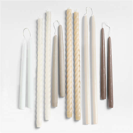 Warm Tone Taper Candle Bundle, Set of 12