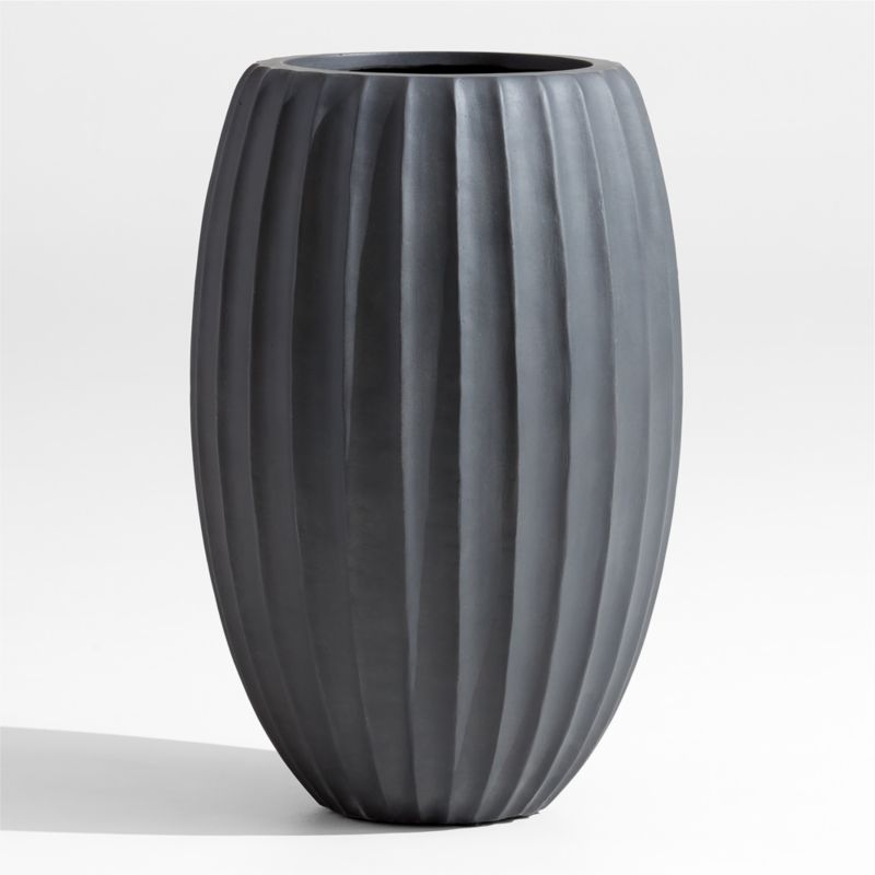 Warren 16.9" x 26" Large Black Ficonstone Outdoor Planter - image 5 of 7