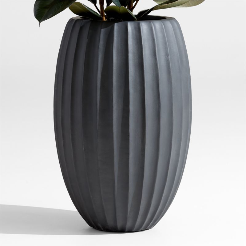 Warren 16.9" x 26" Large Black Ficonstone Outdoor Planter - image 0 of 7