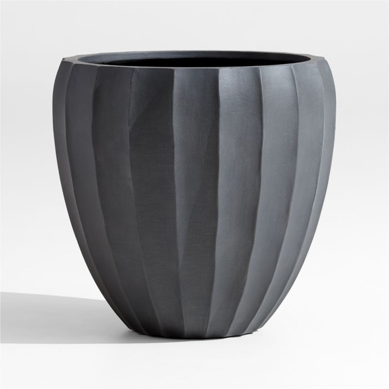 Warren  20.1" x 19" Medium Black Ficonstone Outdoor Planter - image 5 of 7