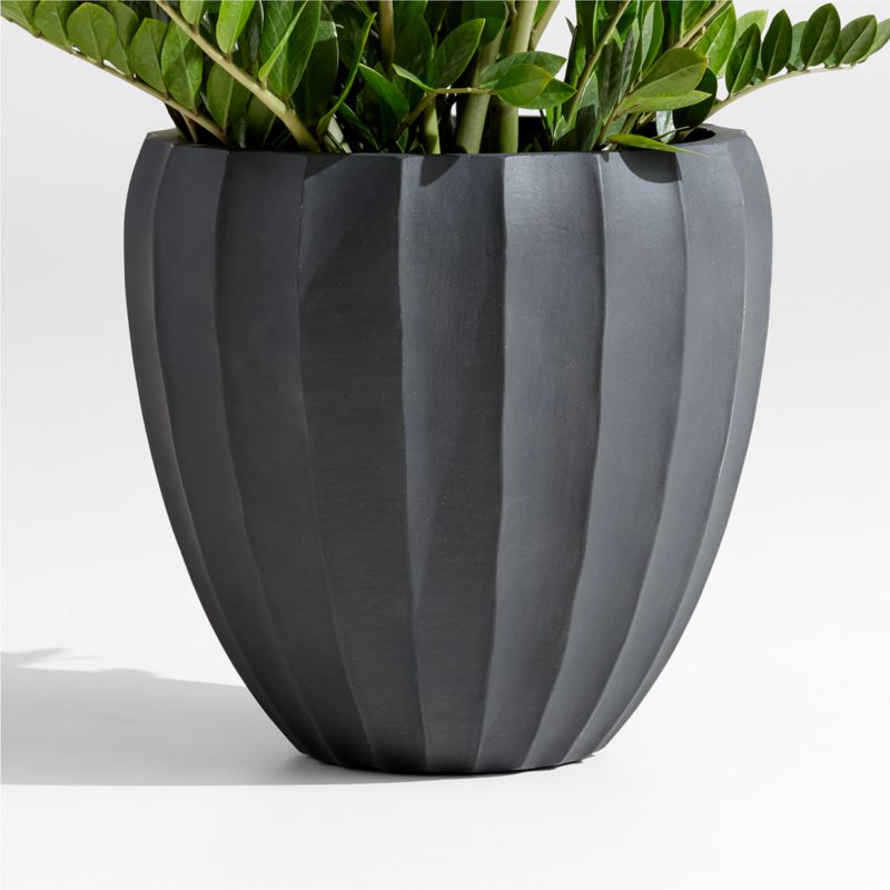 Warren  20.1" x 19" Medium Black Ficonstone Outdoor Planter - image 0 of 7