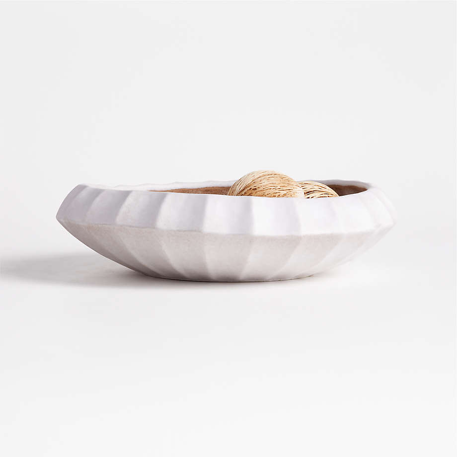 Warren White Stoneware Decorative Centerpiece Bowl + Reviews Crate & Barrel